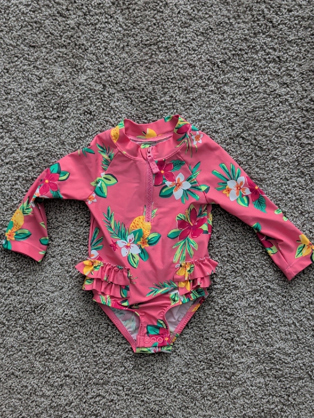 Carter's Girls Pink Floral Swimsuit Size 9 Months